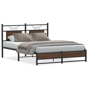 vidaXL Cadre de lit sans matelas chêne marron 140x190 cm
