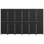 vidaXL Cloison de séparation 6 panneaux noir résine tressée