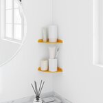 vidaXL Étagère flottante 2 Pièces Jaune moutarde 15 x 15 x 2 cm