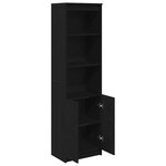 vidaXL Buffet haut chêne noir 50x35x180 cm bois d'ingénierie