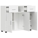 vidaXL Cabinet en Bois avec tiroir Blanc brillant 88 5 x 30 5 x 73 cm