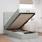 vidaXL Cadre de lit ottoman et matelas gris clair 90x200 cm velours