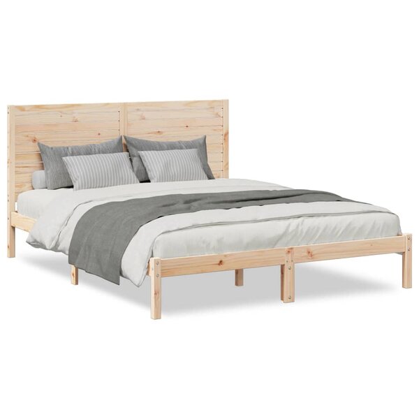 vidaXL Cadre de lit extra long sans matelas 160x210 cm bois massif