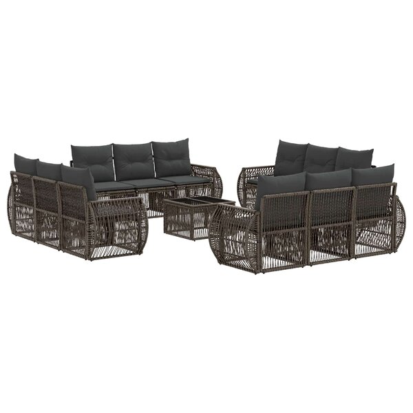vidaXL Ensemble de canapé de jardin 13 Pièces Gris et Gris foncé