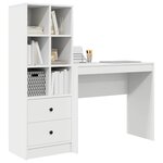 vidaXL Bureau avec tiroir 2 Pièces Blanc