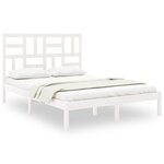 vidaXL Cadre de lit sans matelas blanc bois massif 140x200 cm