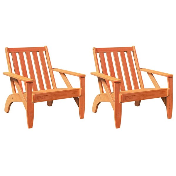 vidaXL Chaises de jardin adirondack lot de 2 cire marron 75x77x77 cm