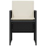 vidaXL Ensemble de bistro 3 Pièces avec coussins noir résine tressée