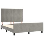 vidaXL Cadre de lit avec tête de lit Gris clair 140x190 cm Velours
