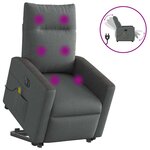 vidaXL Fauteuil inclinable de massage électrique Gris foncé Tissu