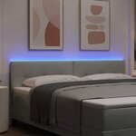 vidaXL Tête de lit LED avec bandes LED Gris clair 180 cm Velours