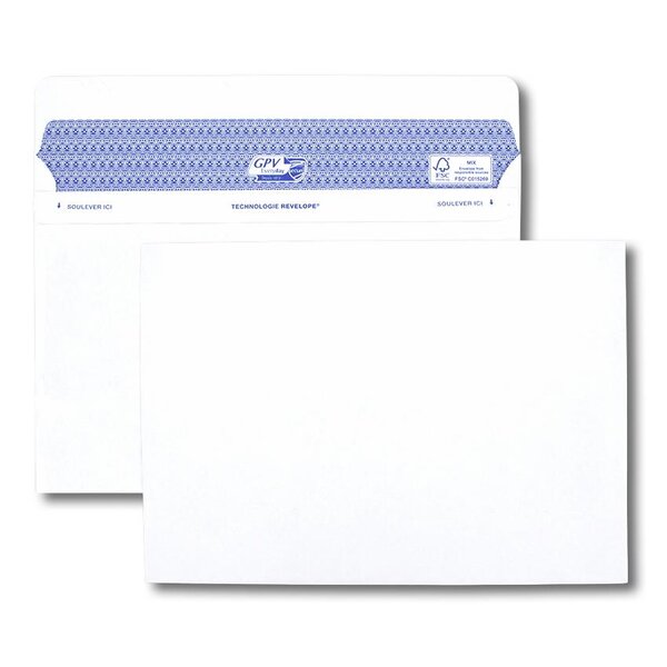 Boîte de 100 enveloppes blanches C5 162x229 90 g/m² Secure® GPV