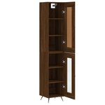 vidaXL Buffet haut Chêne marron 34 5x34x180 cm Bois d'ingénierie