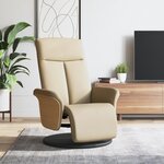 vidaXL Fauteuil inclinable avec repose-pied crème tissu