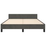vidaXL Cadre de lit avec tête de lit Gris foncé 140x190 cm Velours