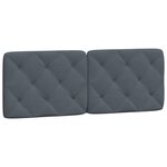 vidaXL Lit avec matelas gris foncé 140x200 cm velours