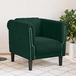 vidaXL Fauteuil vert foncé velours