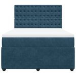 vidaXL Sommier à lattes de lit et matelas bleu 140x190 cm velours