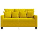 vidaXL Canapé à 2 places Jaune 120 cm Velours