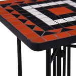 vidaXL Table de bistro mosaïque Terre cuite et blanc Céramique