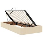 vidaXL Lit de rangement LED avec matelas Crème 180 x 200 cm Tissu