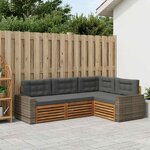 vidaXL Ensemble de canapés d'extérieur 4 Pièces Naturel et Anthracite