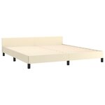 vidaXL Cadre de lit avec tête de lit Crème 180x200 cm Similicuir