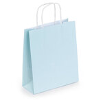 Mini sac kraft blanc à poignées torsadées 18 x 22 x 8 cm (lot de 50)