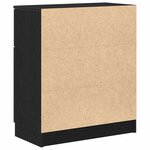 vidaXL Buffet avec tiroir Chêne noir 60 x 30 x 70 cm Bois d'ingénierie