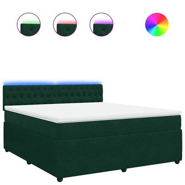 vidaXL Sommier à lattes de lit et matelas Vert foncé 180x200cm Velours
