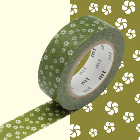 Masking tape mt 1 5 cm fleur vert
