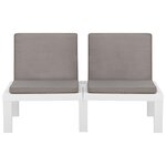 Vidaxl salon de jardin 4 pièces avec coussins plastique blanc
