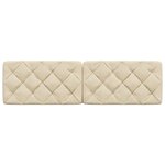 vidaXL Coussin de tête de lit crème 180 cm tissu