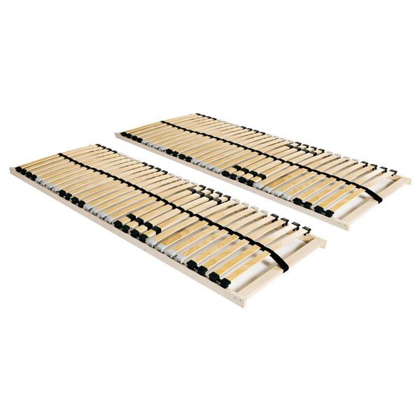 vidaXL Sommiers à lattes 2 Pièces avec 28 lattes 7 zones 70x200 cm