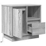 vidaXL Cabinet de chevet avec tiroir 2 Pièces Gris 50 x 34.5 x 50 cm.