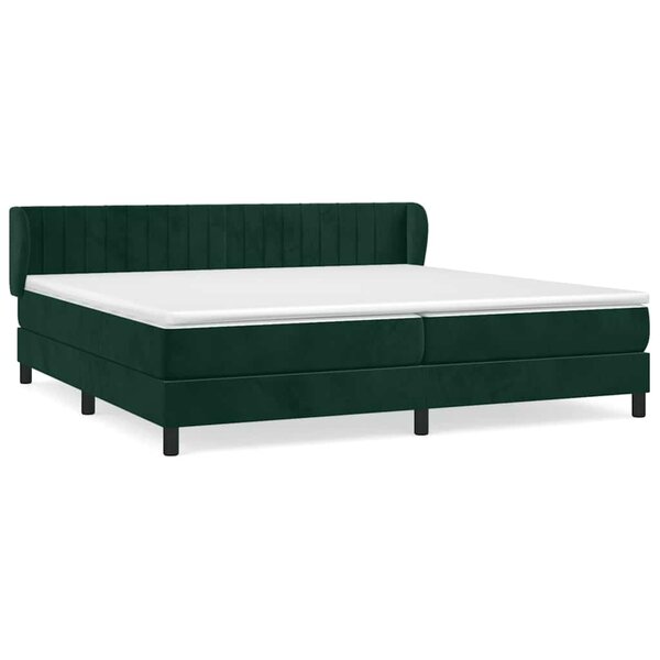 vidaXL Sommier à lattes de lit et matelas Vert foncé 200x200cm Velours