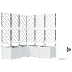 vidaXL Pots de jardin Treillis avec stockage Blanc 120 x 120 x 142 cm Plastique