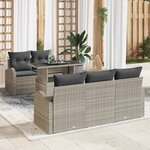 vidaXL Ensemble de canapé de jardin 6 Pièces Gris clair Poly rotin