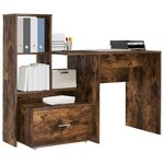 vidaXL Bureau Chêne fumé 131 5 x 50 x 106 5 cm Bois d'ingénierie