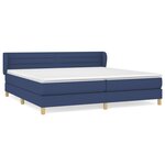 vidaXL Sommier à lattes de lit avec matelas Bleu 200x200 cm Tissu
