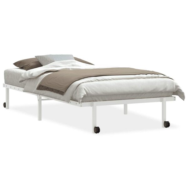 vidaXL Cadre de lit sans matelas pliable blanc 100x190 cm acier