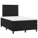 vidaXL Sommier à lattes de lit et matelas LED noir 120x190 cm velours