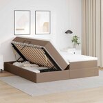 vidaXL Lit avec rangement et matelas Cappuccino 180 x 200 cm