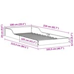vidaXL Cadre de lit Marron cire 100 x 210 cm Bois massif en pin