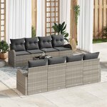vidaXL Ensemble de canapé de jardin 7 Pièces Gris clair 55 x 55 x 37 cm