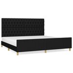 vidaXL Cadre de lit sans matelas avec tête de lit noir 200x200cm tissu