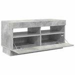 vidaXL Meuble TV avec lumières LED gris béton 80x35x40 cm