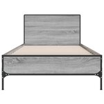 vidaXL Cadre de lit sonoma gris 90x190 cm bois d'ingénierie et métal