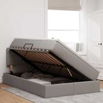 vidaXL Lit avec rangement et LED Taupe 120 x 200 cm Polyester