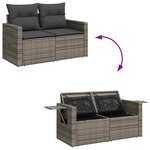 vidaXL Salon de jardin 6 Pièces avec coussins gris résine tressée